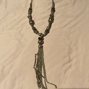 Elegant Silver Beaded Necklace